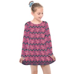 Background Pattern Structure Kids  Long Sleeve Dress by Simbadda