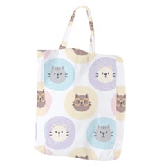 Cute Cat Seamless Pattern Background Giant Grocery Tote by Simbadda