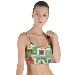 City Seamless Pattern Layered Top Bikini Top  by Simbadda