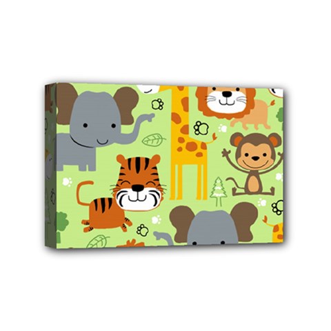 Seamless Pattern Vector With Animals Wildlife Cartoon Mini Canvas 6  X 4  (stretched) by Simbadda
