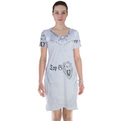 (2)dx Hoodie Short Sleeve Nightdress by Alldesigners