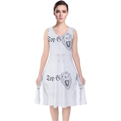 (2)dx Hoodie V-neck Midi Sleeveless Dress  by Alldesigners