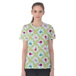 Birds Pattern Background Women s Cotton Tee