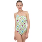 Birds Pattern Background Classic One Shoulder Swimsuit