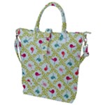 Birds Pattern Background Buckle Top Tote Bag