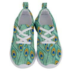 Lovely Peacock Feather Pattern With Flat Design Running Shoes by Simbadda