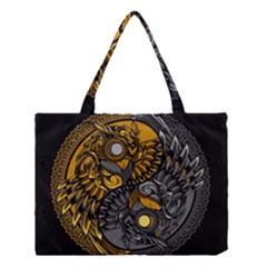 Yin-yang-owl-doodle-ornament-illustration Medium Tote Bag by Simbadda