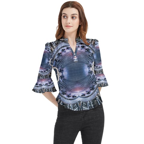 We Are The Future Loose Horn Sleeve Chiffon Blouse by dflcprintsclothing