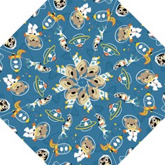 Seamless-pattern-funny-astronaut-outer-space-transportation Folding Umbrellas by Simbadda