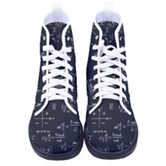 Mathematical-seamless-pattern-with-geometric-shapes-formulas Kid s High-top Canvas Sneakers by Simbadda