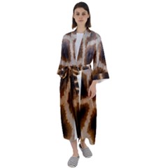 Giraffe Skin Design Maxi Satin Kimono by Excel