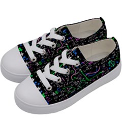 Math-linear-mathematics-education-circle-background Kids  Low Top Canvas Sneakers by Simbadda