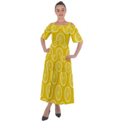 Lemon-fruits-slice-seamless-pattern Shoulder Straps Boho Maxi Dress  by Simbadda
