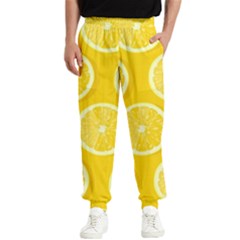 Lemon-fruits-slice-seamless-pattern Men s Elastic Waist Pants by Simbadda