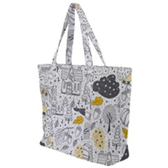 Doodle-seamless-pattern-with-autumn-elements Zip Up Canvas Bag by Simbadda