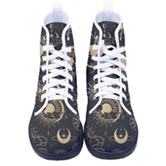 Asian-seamless-pattern-with-clouds-moon-sun-stars-vector-collection-oriental-chinese-japanese-korean Men s High-top Canvas Sneakers by Simbadda
