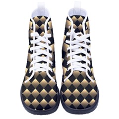 Golden-chess-board-background Women s High-top Canvas Sneakers by Simbadda
