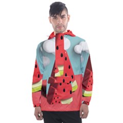 Strawberries Fruit Men s Front Pocket Pullover Windbreaker by Grandong