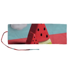 Strawberries Fruit Roll Up Canvas Pencil Holder (m)