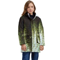 Branch Plant Shrub Green Natural Kids  Hooded Longline Puffer Jacket by Grandong