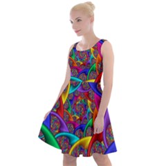 Color Spiral Knee Length Skater Dress by Proyonanggan