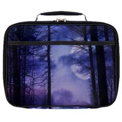 Moonlit A Forest At Night With A Full Moon Full Print Lunch Bag by Proyonanggan