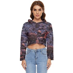 Twilight Treasures: Rocky Beachscape  Women s Lightweight Cropped Hoodie by dflcprintsclothing