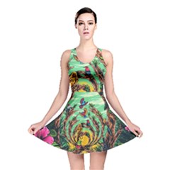 Monkey Tiger Bird Parrot Forest Jungle Style Reversible Skater Dress by Grandong