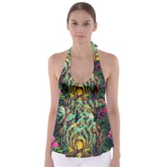 Monkey Tiger Bird Parrot Forest Jungle Style Babydoll Tankini Top by Grandong