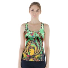 Monkey Tiger Bird Parrot Forest Jungle Style Racer Back Sports Top by Grandong