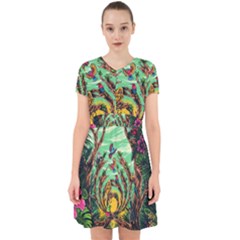 Monkey Tiger Bird Parrot Forest Jungle Style Adorable In Chiffon Dress by Grandong