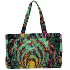 Monkey Tiger Bird Parrot Forest Jungle Style Canvas Work Bag by Grandong