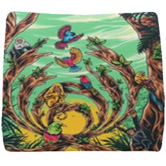 Monkey Tiger Bird Parrot Forest Jungle Style Seat Cushion by Grandong