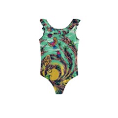 Monkey Tiger Bird Parrot Forest Jungle Style Kids  Frill Swimsuit by Grandong