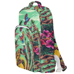 Monkey Tiger Bird Parrot Forest Jungle Style Double Compartment Backpack by Grandong