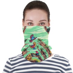 Monkey Tiger Bird Parrot Forest Jungle Style Face Seamless Bandana (adult) by Grandong