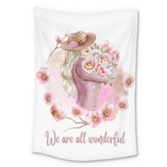 Women With Flowers Large Tapestry by fashiontrends