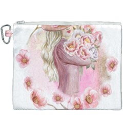 Women With Flowers Canvas Cosmetic Bag (xxxl) by fashiontrends
