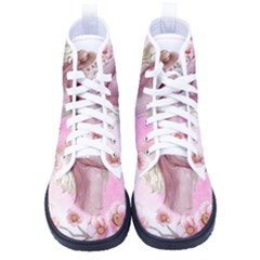 Women With Flowers Women s High-top Canvas Sneakers by fashiontrends