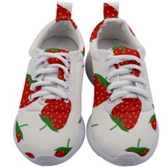 Seamless Pattern Fresh Strawberry Kids Athletic Shoes