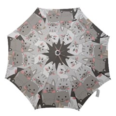 Cute Cats Seamless Pattern Hook Handle Umbrellas (medium) by Bangk1t