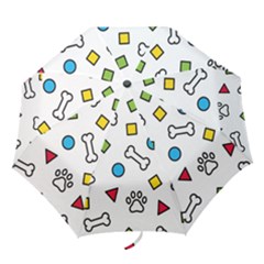Dog Paw Seamless Pattern Footprint Bone Folding Umbrellas