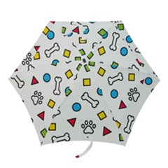Dog Paw Seamless Pattern Footprint Bone Mini Folding Umbrellas