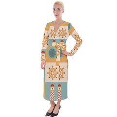Nautical Elements Collection Velvet Maxi Wrap Dress by Bangk1t