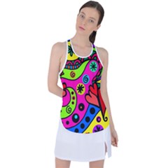 Seamless Doodle Racer Back Mesh Tank Top by Bangk1t