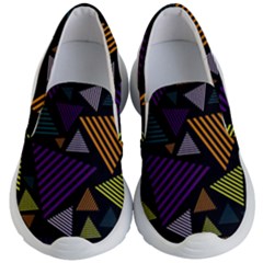 Abstract Pattern Design Various Striped Triangles Decoration Kids Lightweight Slip Ons