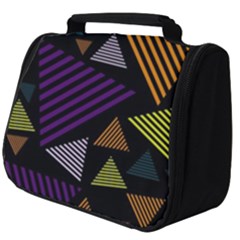Abstract Pattern Design Various Striped Triangles Decoration Full Print Travel Pouch (big)