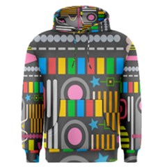 Pattern Geometric Abstract Colorful Arrow Line Circle Triangle Men s Core Hoodie