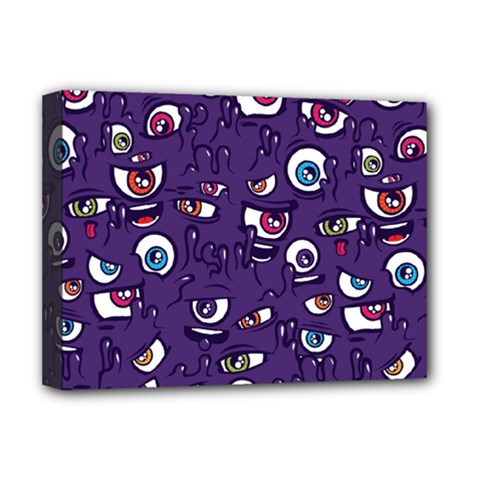 Eye Artwork Decor Eyes Pattern Purple Form Backgrounds Illustration Deluxe Canvas 16  X 12  (stretched)  by Bangk1t