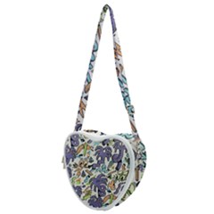 Purple Orange Green Blue Cartoon Heart Shoulder Bag